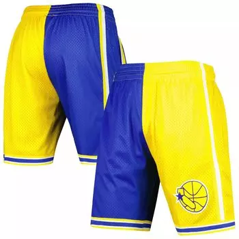 Мужские шорты Mitchell & Ness Royal/Golden State Warriors Hardwood Classics 1995 с разрезом Swingman