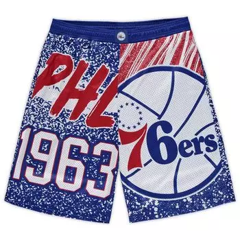 Мужские шорты Mitchell & Ness Royal Philadelphia 76ers Big & Tall Hardwood Classics Jumbotron