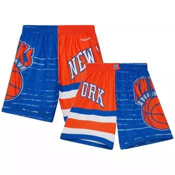 Мужские шорты Mitchell & Ness синие/оранжевые New York Knicks Jumbotron 3.0