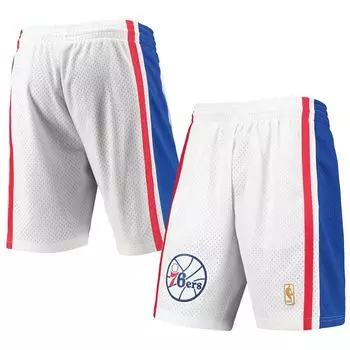 Мужские шорты Mitchell & Ness White Philadelphia 76ers 1996-97 Hardwood Classics Swingman