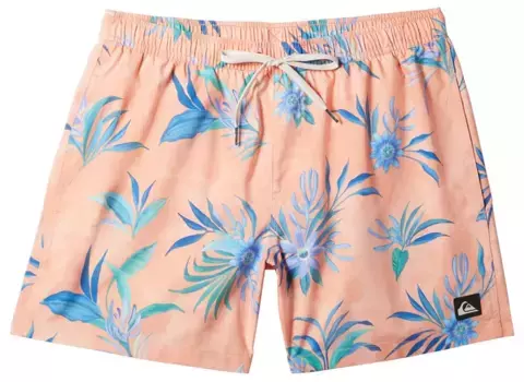 Мужские шорты Quiksilver Mix Volley на каждый день, 17 дюймов, с эластичной резинкой на талии, цвет Papaya Punch