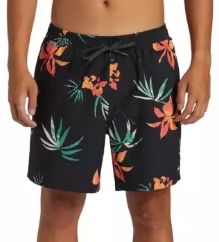 Мужские шорты Quiksilver Mix Volley на каждый день, 17 дюймов, с эластичной резинкой на талии, черный
