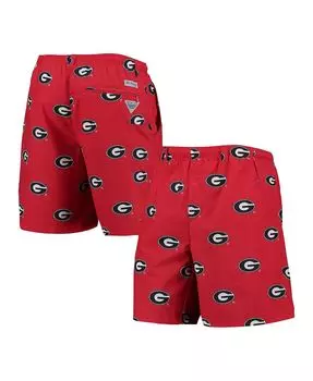 Мужские шорты red georgia bulldogs backcast ii omni-shade hybrid Columbia, красный