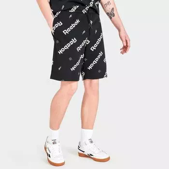 Мужские шорты Reebok Identity с принтом по всей поверхности, черный