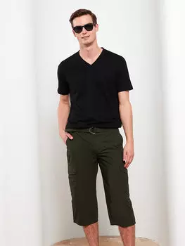 Мужские шорты-ролики стандартного кроя LCWAIKIKI Classic, хаки с принтом