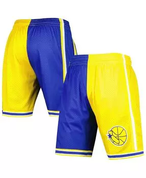 Мужские шорты Royal и Gold Golden State Warriors Hardwood Classics 1995 с разрезом Swingman Mitchell & Ness