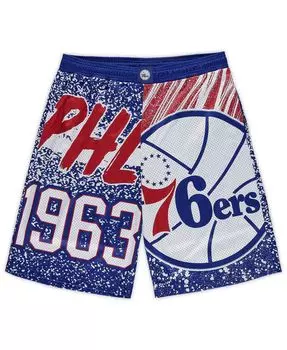 Мужские шорты royal philadelphia 76ers big and tall hardwood classics jumbotron Mitchell & Ness