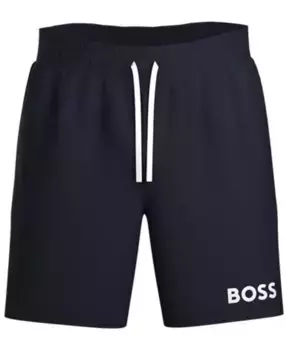 Мужские шорты с логотипом на шнурке Hugo Boss, синий