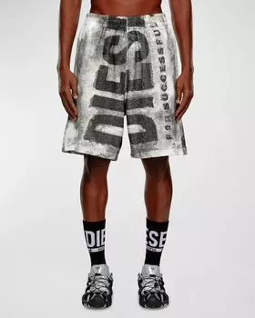 Мужские шорты с логотипом P-Bisc Diesel, цвет Black Black Black