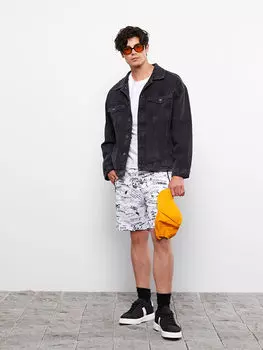 Мужские шорты с принтом со стандартным рисунком LCW Casual