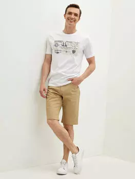 Мужские шорты Slim Fit из габардина LC Waikiki Basic