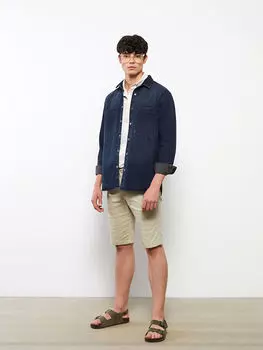 Мужские шорты Slim Fit из габардина LCW Casual