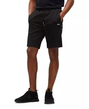 Мужские шорты стандартного кроя из смесового хлопка boss Hugo Boss, черный