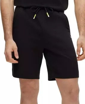 Мужские шорты стандартной посадки boss с разноцветными логотипами Hugo Boss, черный