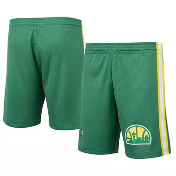 Мужские шорты Swingman с логотипом Mitchell & Ness Green Seattle Supersonics Hardwood Classics