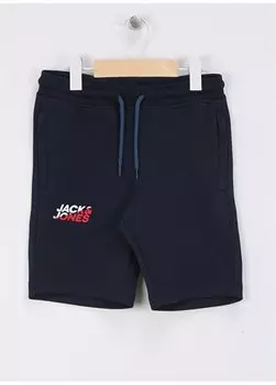 Мужские шорты темно-синего цвета с завязкой на талии JPSTKOBBEROE SWEAT SHORTS JNR Jack & Jones, темно-синий
