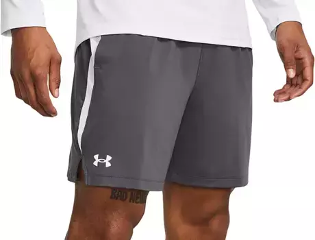 Мужские шорты Under Armour Tech Vent 6 дюймов, цвет Castlerock/White