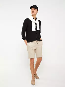 Мужские шорты узкого кроя с завязкой на талии LCW Vision, бежевый