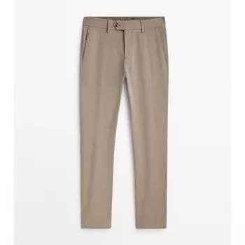 Мужские штаны Massimo Dutti Slim fit twill chino, бежевый