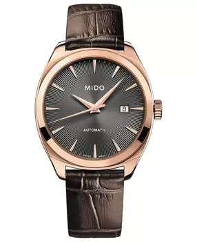 Мужские швейцарские автоматические часы Belluna с королевским коричневым кожаным ремешком, 41 мм Mido