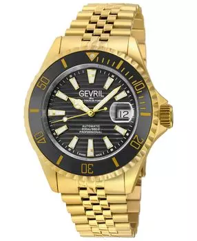 Мужские швейцарские автоматические часы Chambers из нержавеющей стали золотистого цвета, 43 мм Gevril