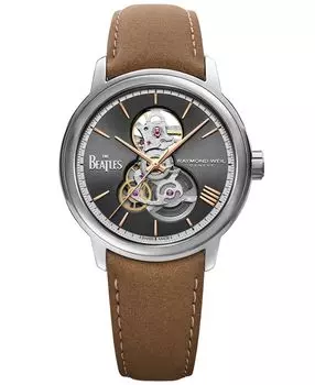 Мужские швейцарские автоматические часы Maestro \"Let It Be\" Beatles с коричневым ремешком, 40 мм Raymond Weil