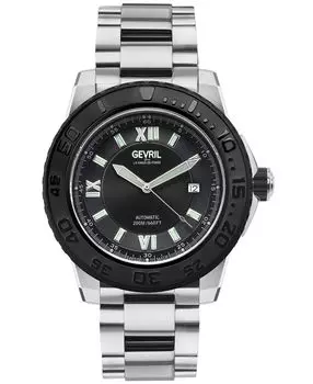 Мужские швейцарские автоматические часы Seacloud из нержавеющей стали серебристого цвета, 45 мм Gevril