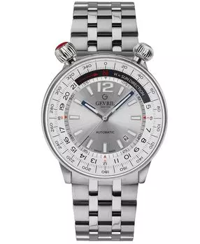 Мужские швейцарские автоматические часы Wallabout из нержавеющей стали серебристого цвета, 44 мм Gevril