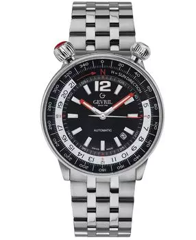 Мужские швейцарские автоматические часы Wallabout из нержавеющей стали серебристого цвета, 44 мм Gevril