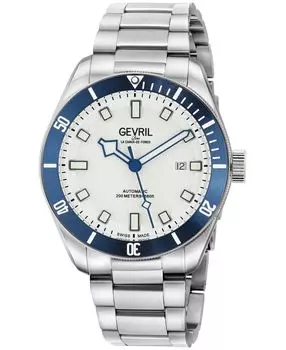 Мужские швейцарские автоматические часы Yorkville из нержавеющей стали серебристого цвета, 43 мм Gevril