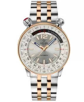 Мужские швейцарские автоматические двухцветные часы-браслет Wallabout из нержавеющей стали, 44 мм Gevril