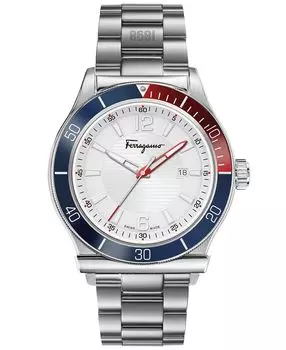 Мужские швейцарские часы 1898 года с браслетом из нержавеющей стали, 44 мм Salvatore Ferragamo
