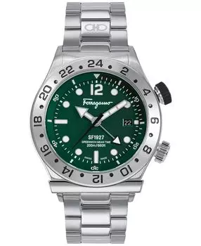 Мужские швейцарские часы 1927 GMT с браслетом из нержавеющей стали, 44 мм Salvatore Ferragamo