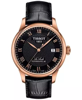 Мужские швейцарские часы Le Locle с черным кожаным ремешком, 40 мм Tissot