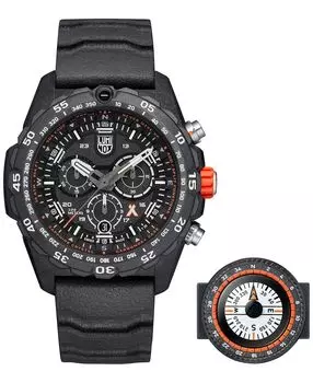 Мужские швейцарские часы с хронографом Bear Grylls Survival Master Series Compass, оранжевые часы с резиновым ремешком, 45 мм Luminox