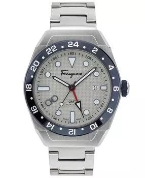 Мужские швейцарские часы SLX GMT с браслетом из нержавеющей стали, 43 мм Salvatore Ferragamo