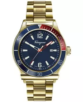 Мужские швейцарские спортивные часы 1898 года из нержавеющей стали с ионным покрытием и браслетом из нержавеющей стали, 44 мм Salvatore Ferragamo