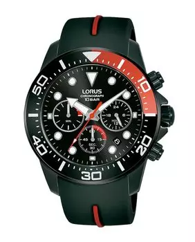 Мужские силиконовые часы Sport man RT347JX9 с черным ремешком Lorus, черный