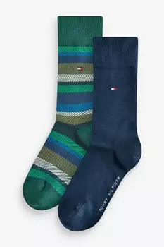 Мужские синие носки 2 пары Tommy Hilfiger, зеленый