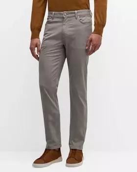 Мужские синие серые брюки из эластичного габардина ZEGNA, цвет Light Gray Solid
