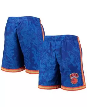 Мужские синие шорты new york knicks hardwood classics lunar new year swingman Mitchell & Ness, синий
