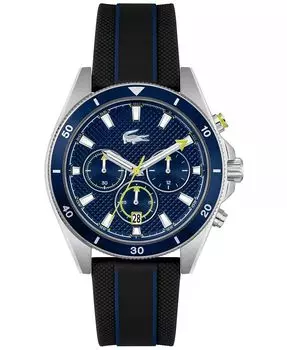 Мужские синие силиконовые часы с гротом, 43 мм Lacoste, синий