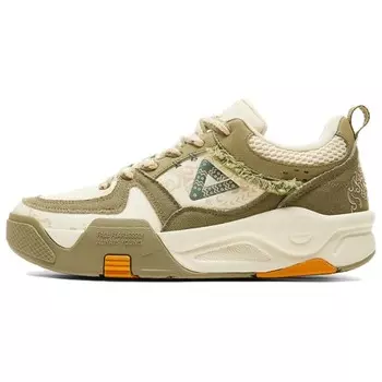 Мужские скейтбордические кеды Guochuang Series с низким верхом, хромированные зеленый Peak