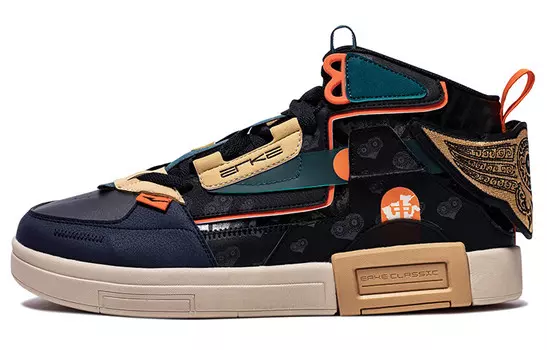 Мужские скейтбордические кеды Henan Museum, средние, позитивные, черный/теплые, из льна Erke