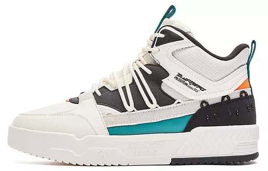 Мужские скейтбордические кеды Ranzao Mid-Top белого/черного цвета 361°