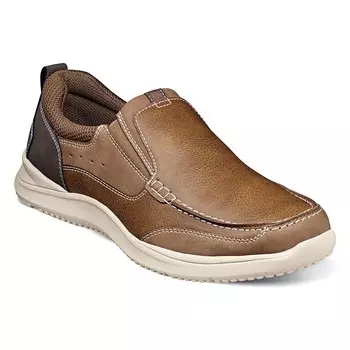 Мужские слипоны Conway среднего/широкого пальца с открытым носком Nunn Bush, тан