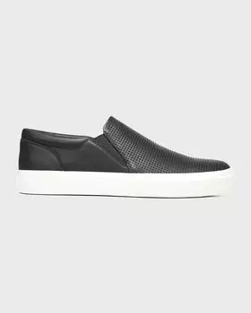 Мужские слипоны Fletcher из перфорированной кожи Vince, цвет Black