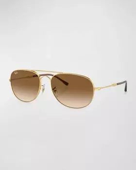 Мужские солнцезащитные очки-авиаторы Bain Bridge Ray Ban, цвет Gold Flash