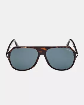 Мужские солнцезащитные очки-авиаторы из ацетата темно-гаванского цвета Tom Ford, темно коричневый