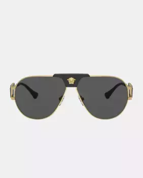 Мужские солнцезащитные очки-авиаторы из золотистого металла Versace, золотой